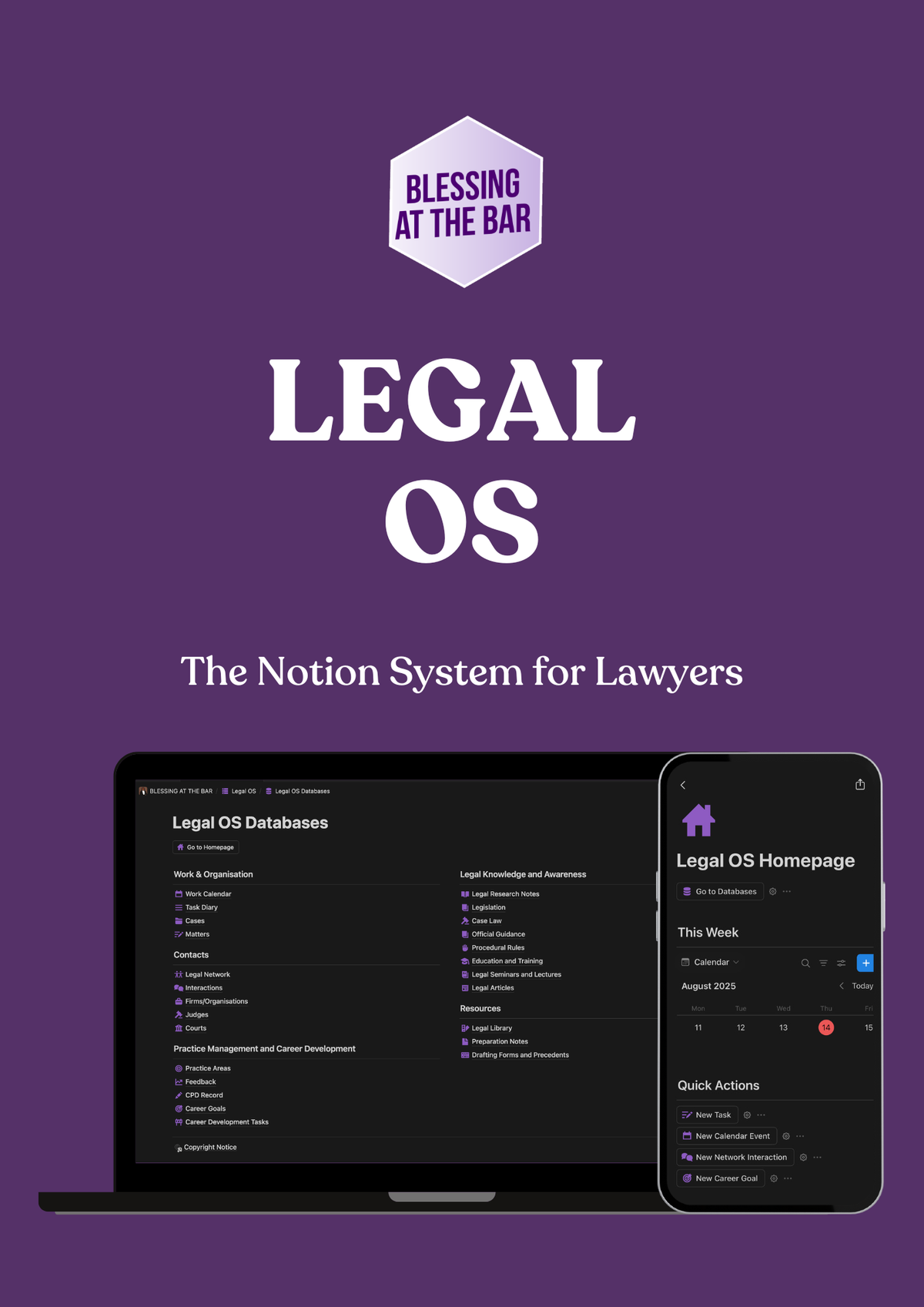 Legal OS — the Notion system for lawyers, by Blessing at the Bar